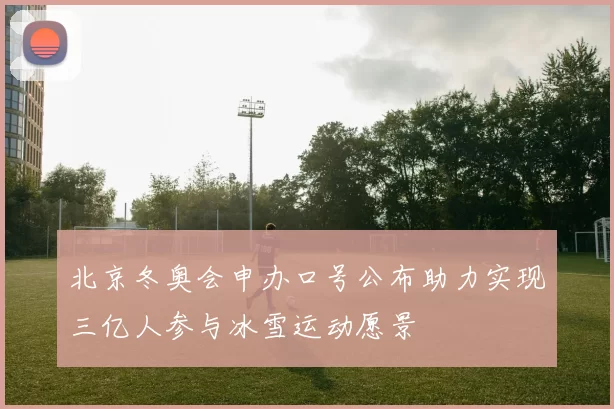 北京冬奥会申办口号公布助力实现三亿人参与冰雪运动愿景